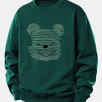 Velira Sweatshirts Tamsiai žalia / XS Taškuotas meškiukas spauda laisvas megztinis