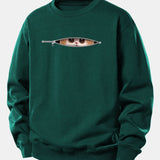 Velira Sweatshirts Tamsiai žalia / XS Užtrauktuko katės spaudo laisvo kirpimo džemperis