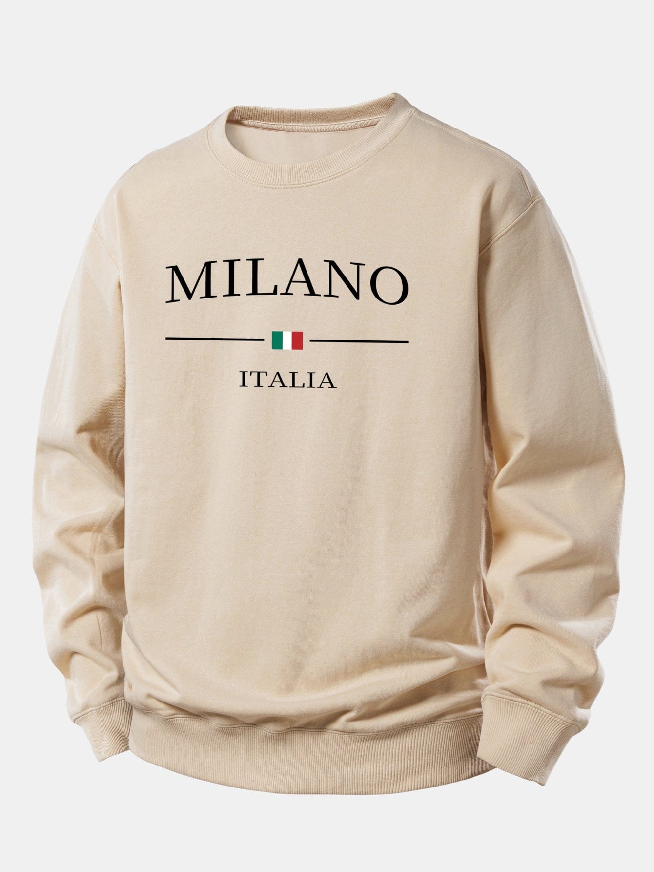 Velira Sweatshirts Tan / XS Milano Spaudos Laisvas Fit Mikina