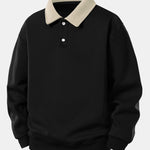 Velira Sweatshirts tan / XS Relaksuotas Fit Kontrasto Polo Džemperis
