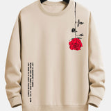 Velira Sweatshirts tan / XS Sloganas Rožių Spauda Laisvas Fit Palaidinė