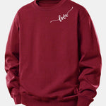 Velira Sweatshirts Vyno raudona / XS Meilės Spauda Laisvo Kirpimo Moteriškas Megztinis