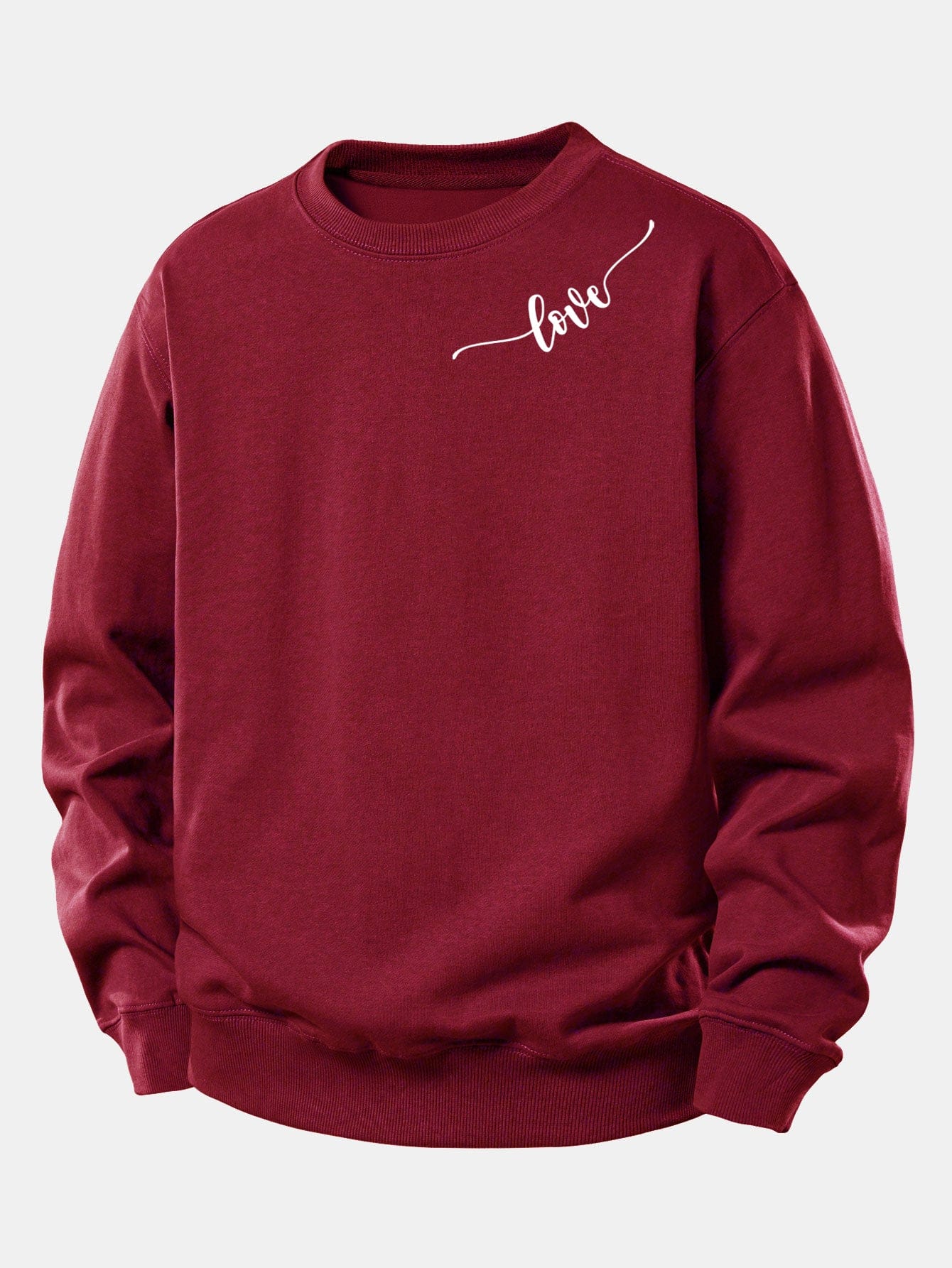Velira Sweatshirts Vyno raudona / XS Meilės Spauda Laisvo Kirpimo Moteriškas Megztinis