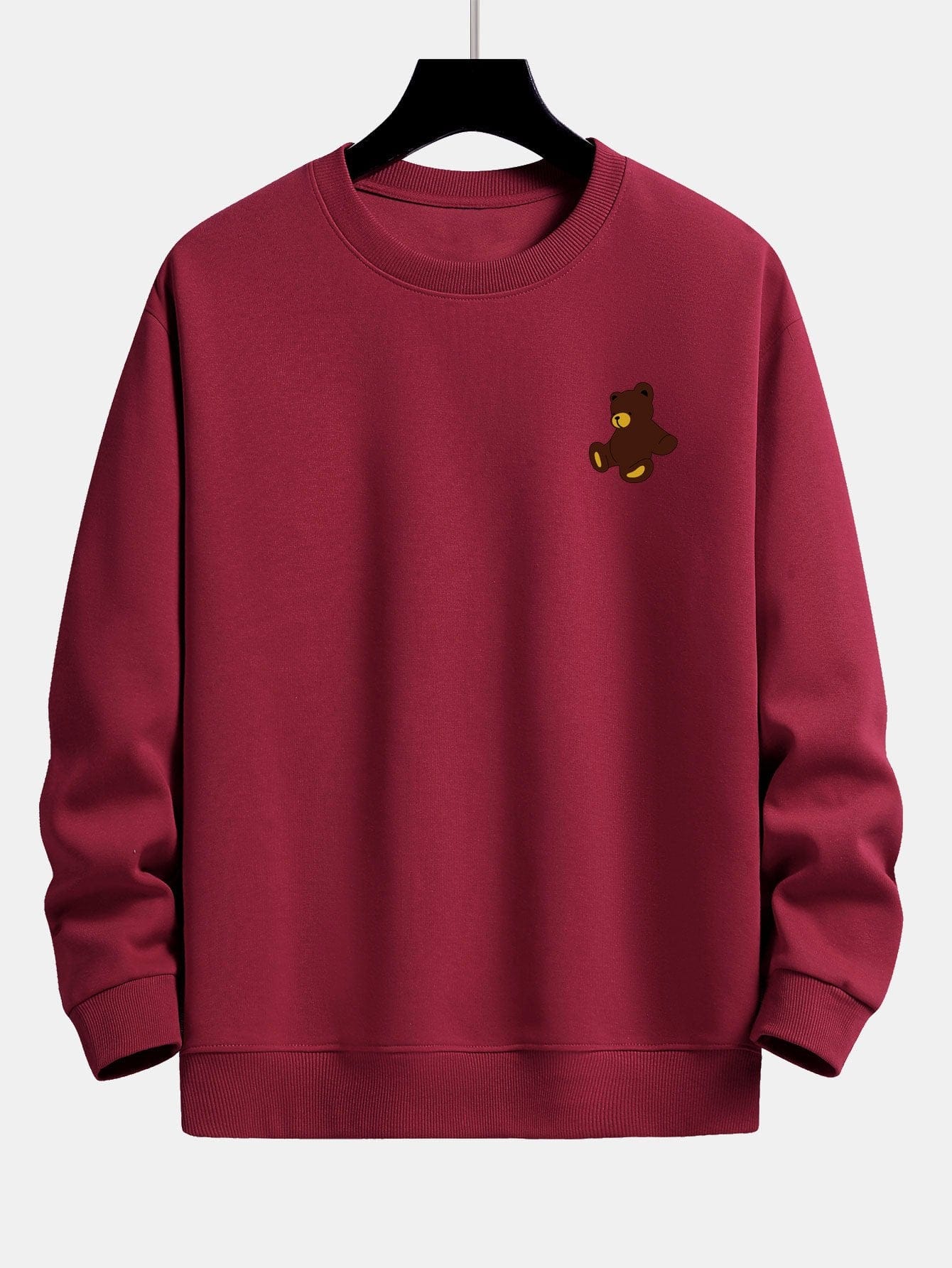 Velira Sweatshirts vyno raudona / XS Meškiuko Spaudas Atsipalaidavęs Džemperis