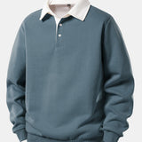 Velira Sweatshirts žalia / S Kontrasto polo apykaklės džemperis