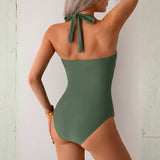 Velira Swim & Resort Wear Rivjeros raukšlėtas halterio maudymosi kostiumėlis