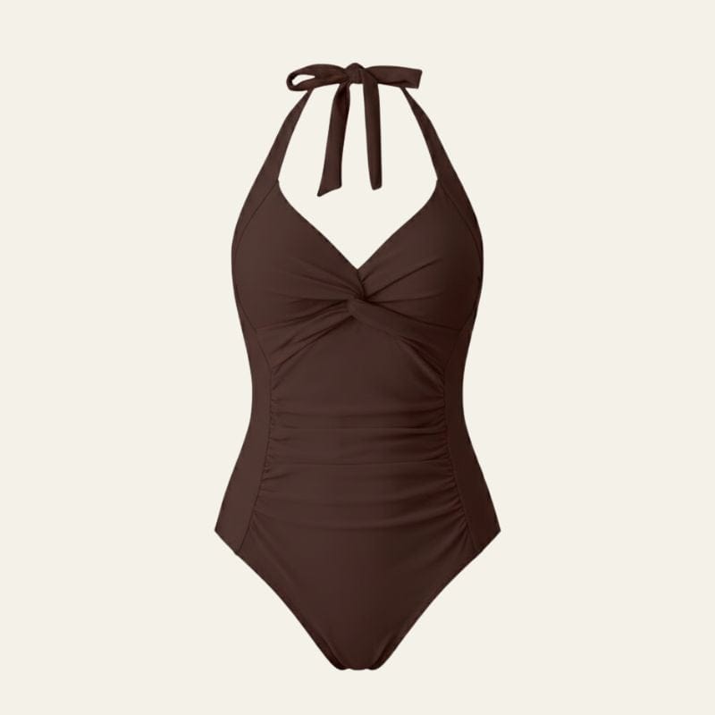 Velira Swim & Resort Wear Rivjeros raukšlėtas halterio maudymosi kostiumėlis