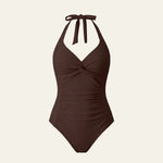Velira Swim & Resort Wear Rivjeros raukšlėtas halterio maudymosi kostiumėlis