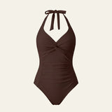 Velira Swim & Resort Wear Rivjeros raukšlėtas halterio maudymosi kostiumėlis