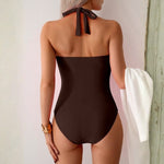 Velira Swim & Resort Wear Rivjeros raukšlėtas halterio maudymosi kostiumėlis