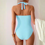 Velira Swim & Resort Wear Rivjeros raukšlėtas halterio maudymosi kostiumėlis