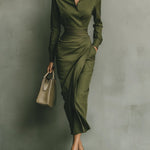 Velira Tamsiai žalia / XS Noëlle™ | Maxi suknelė tamsiai žalia