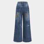 Velira Trousers & Bottoms Women Arden dažais išmarginti plačios kojos džinsai