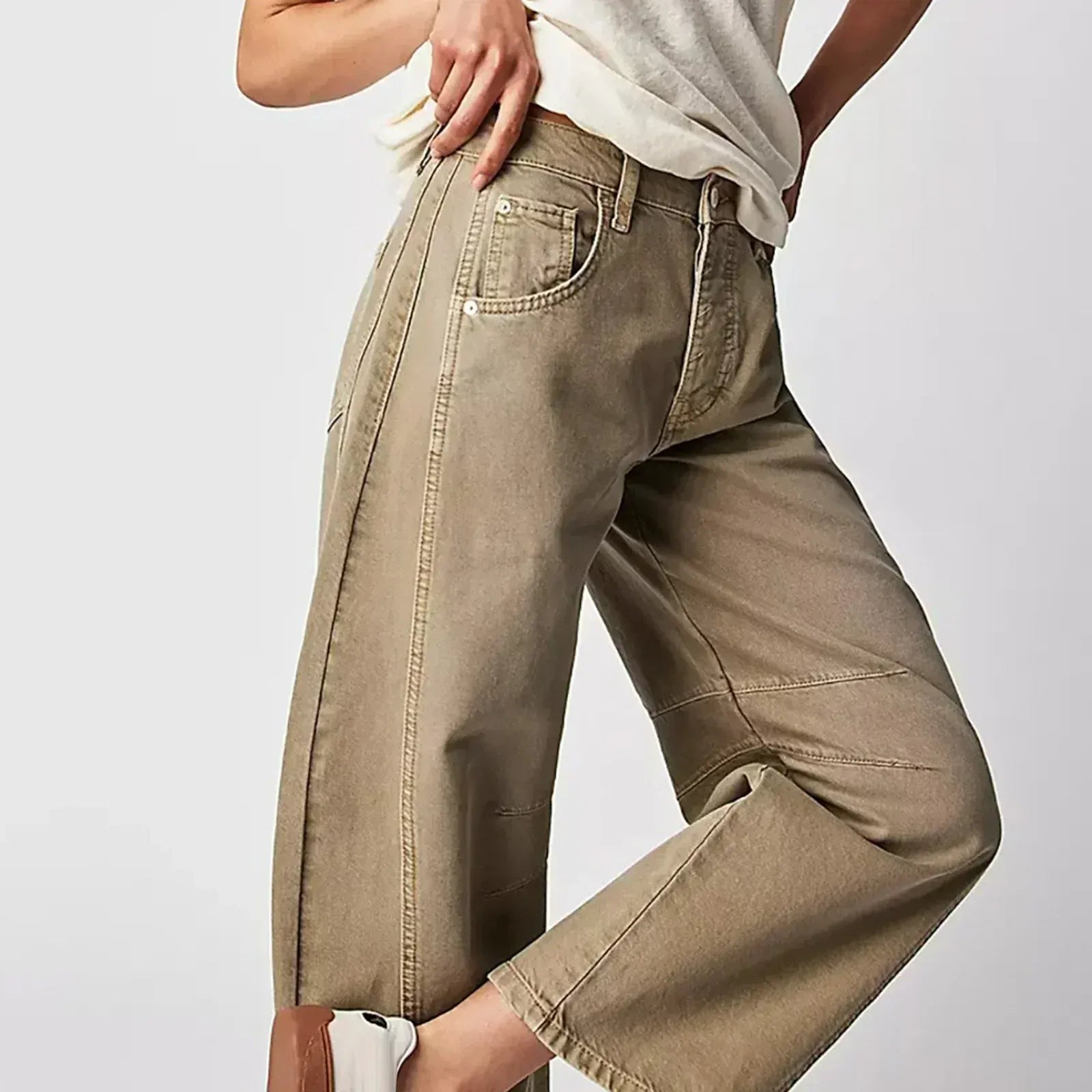 Velira Trousers & Bottoms Women Avenue plačių kojų džinsai