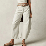Velira Trousers & Bottoms Women Balta / S Nira Atsipalaidavę Plati Kojų Džinsai