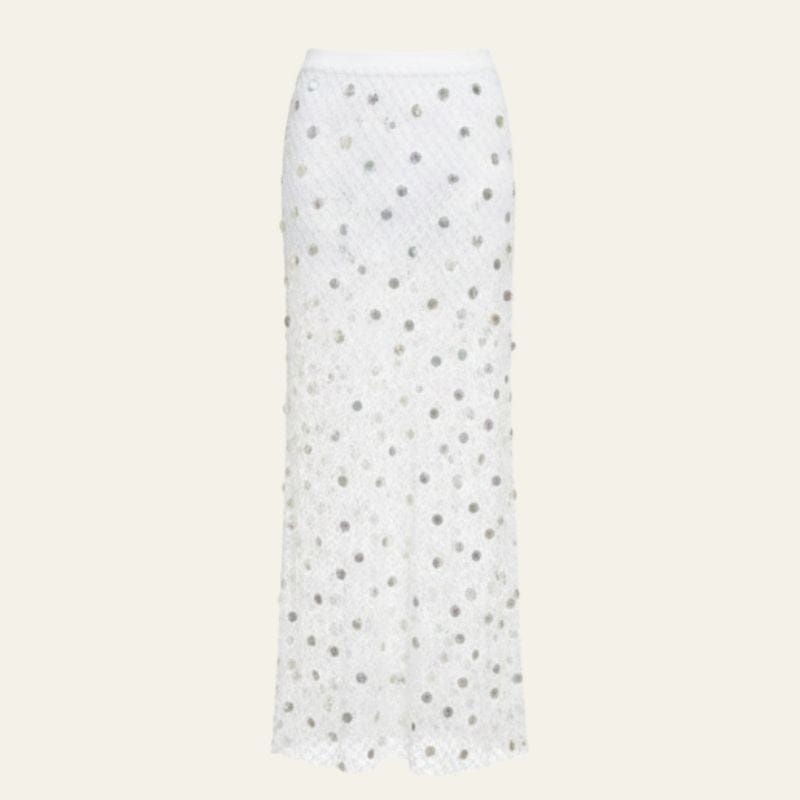 Velira Trousers & Bottoms Women Balta / S Positano dekoruota tinklelio maksi sijonas