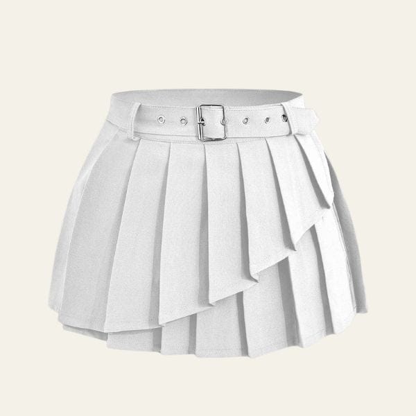 Velira Trousers & Bottoms Women Balta / XS Amelie sluoksniuota klostuota mini sijonas