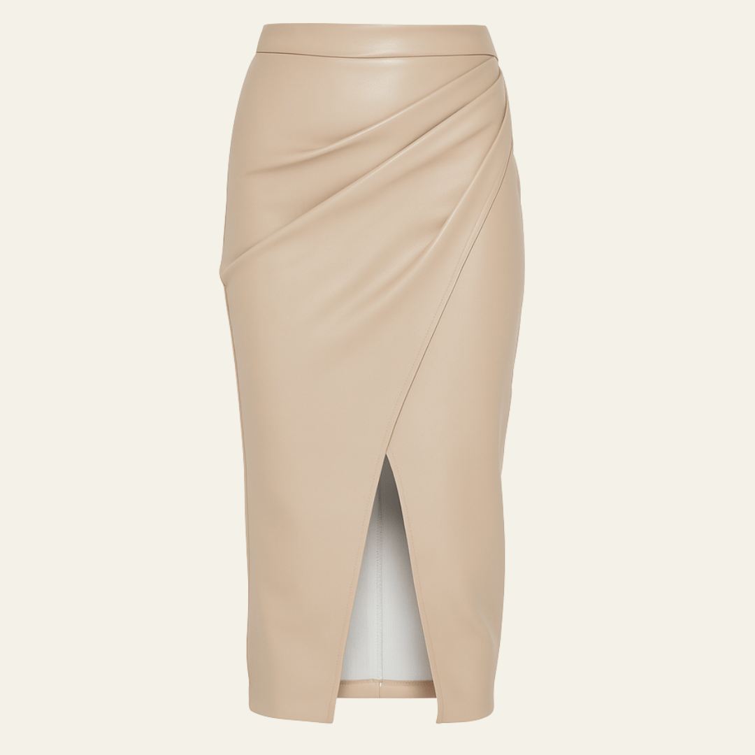 Velira Trousers & Bottoms Women Bežinė / S Vienos odos midi sijonas