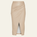 Velira Trousers & Bottoms Women Bežinė / S Vienos odos midi sijonas