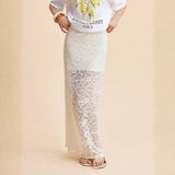 Velira Trousers & Bottoms Women Bežinė / XS Amalfi gėlių nėrinių maksi sijonas