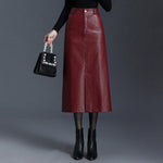 Velira Trousers & Bottoms Women Bordo / M Vienos struktūruotos odos midi sijonas
