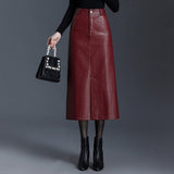 Velira Trousers & Bottoms Women Bordo / M Vienos struktūruotos odos midi sijonas