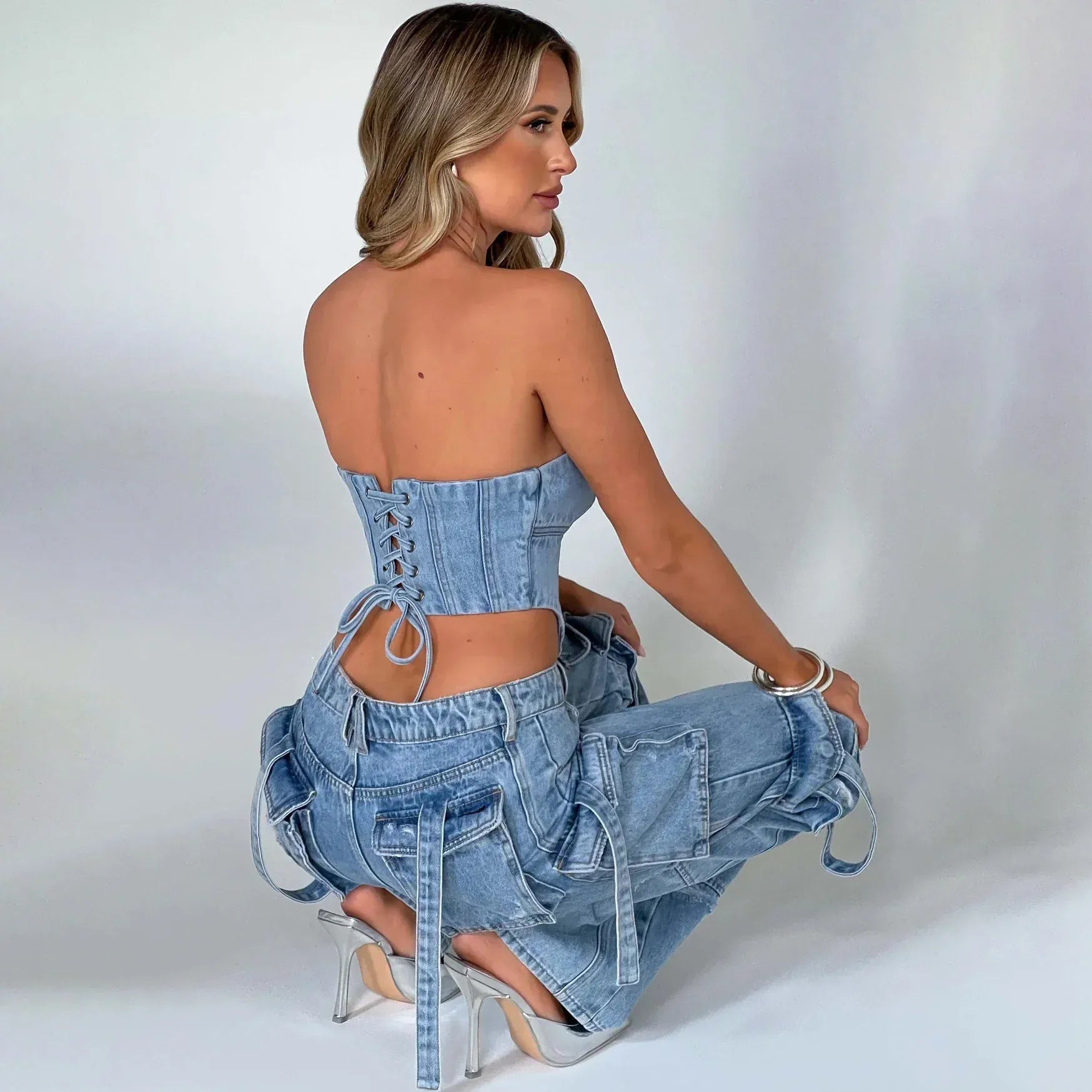 Velira Trousers & Bottoms Women Brooklyn džinsiniai cargo kelnės
