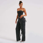 Velira Trousers & Bottoms Women Brooklyn džinsiniai cargo kelnės