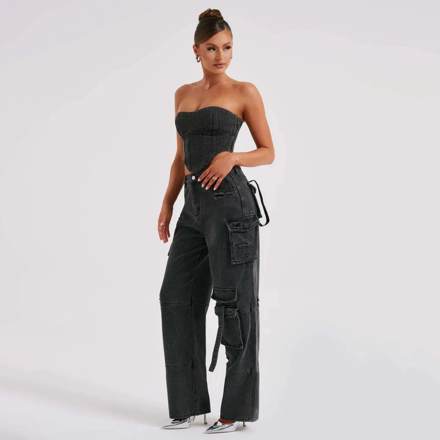 Velira Trousers & Bottoms Women Brooklyn džinsiniai cargo kelnės