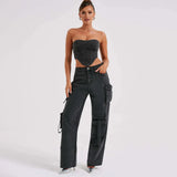 Velira Trousers & Bottoms Women Brooklyn džinsiniai cargo kelnės