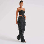 Velira Trousers & Bottoms Women Brooklyn džinsiniai cargo kelnės