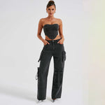 Velira Trousers & Bottoms Women Brooklyn džinsiniai cargo kelnės