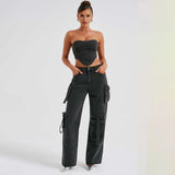 Velira Trousers & Bottoms Women Brooklyn džinsiniai cargo kelnės