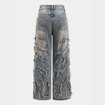 Velira Trousers & Bottoms Women Callen Distressed Wide-Leg Džinsai