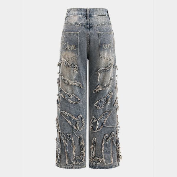 Velira Trousers & Bottoms Women Callen Distressed Wide-Leg Džinsai