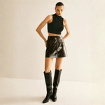 Velira Trousers & Bottoms Women Corinne užtrauktuko detalė mini sijonas