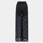 Velira Trousers & Bottoms Women Evanijos džinsai su nėrinių detalėmis, aukštu liemeniu