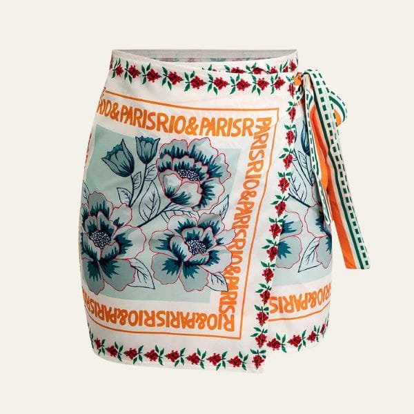 Velira Trousers & Bottoms Women Gėlių / 2XS Amira Gėlių Apvyniota Mini Sijonas
