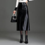 Velira Trousers & Bottoms Women Juoda / M Vienos struktūruotos odos midi sijonas