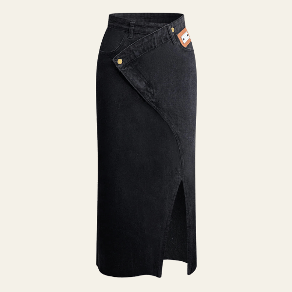 Velira Trousers & Bottoms Women Juoda / S Ardia Wrap-Slit Midi Sijonas