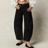 Velira Trousers & Bottoms Women Juoda / S Avenue plačių kojų džinsai