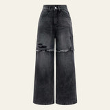 Velira Trousers & Bottoms Women Juoda / S Milano Pažeistos Plačios Kojos Džinsai