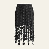 Velira Trousers & Bottoms Women Juoda / S Vienos lazeriu pjaustytos apskritos midi sijonas