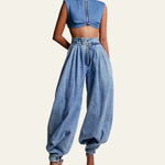 Velira Trousers & Bottoms Women Kijoto plisuotos balioninės džinsai