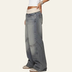 Velira Trousers & Bottoms Women Kyoto kreivų siūlių plačios kojų džinsai