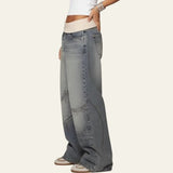 Velira Trousers & Bottoms Women Kyoto kreivų siūlių plačios kojų džinsai