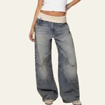 Velira Trousers & Bottoms Women Kyoto kreivų siūlių plačios kojų džinsai