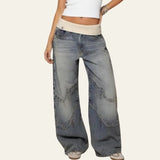 Velira Trousers & Bottoms Women Kyoto kreivų siūlių plačios kojų džinsai