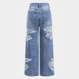 Velira Trousers & Bottoms Women Liora Siuvinėti Plati Kojų Džinsai