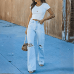 Velira Trousers & Bottoms Women „Malibu“ pažeisti džinsai